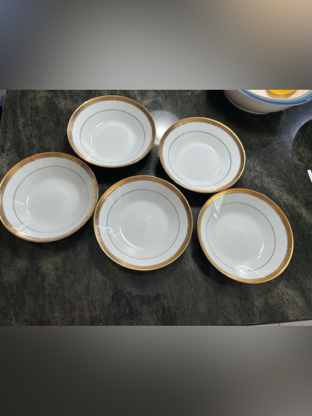 Set of 5   Noritake Contemporary Signature Gold Soup Bowls Or Cereal Bowls 4276